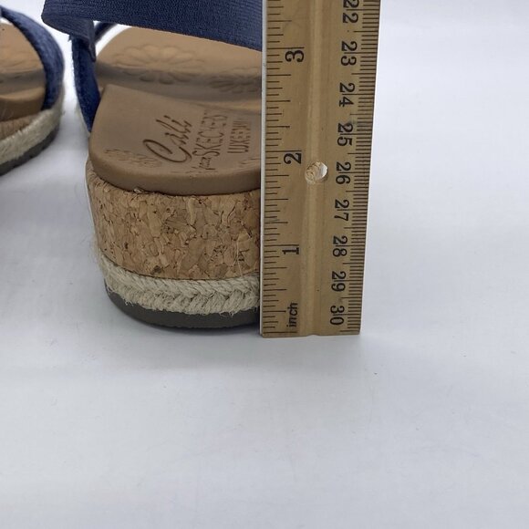 Skechers Cali Breezie Busy Bee Sandals 8 Embellished Sparkly Navy Low Wedge